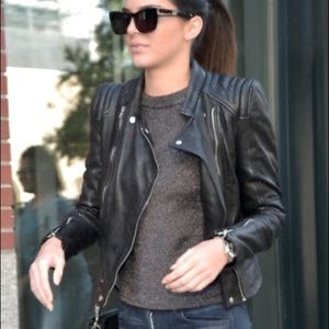 RARE Kendall Jenner Zara Trafaluc Authentic Leather Jacket Moto Style